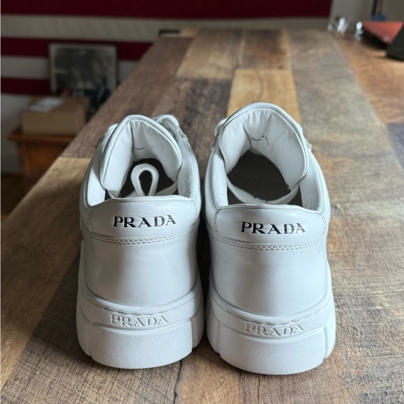 White Prada Leather Sneakers Size: 11 UK | 12 US - Picture 4 of 15